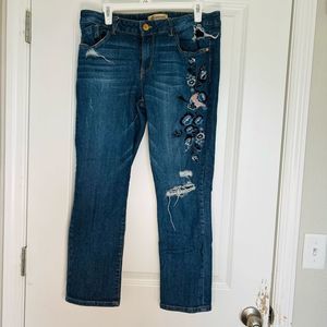 Democracy Jeans Médium Wash Distressed Girlfriend